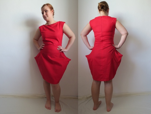 LETOS NAPOSLED NÁVAZNOST - červené bavlněné šaty