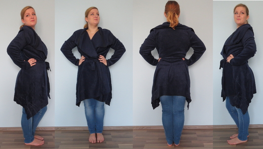 ESENCE POSEDLOSTI – tmavě modrý fleece kabátek s vyšíváním