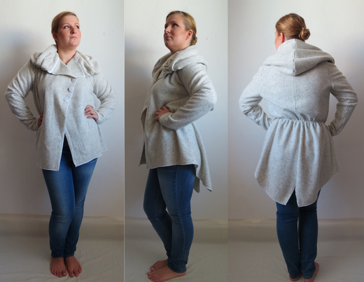 ESENCE POSEDLOSTI – světle šedý fleecový kabátek s límcem