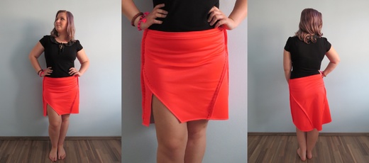 REVERIE - softshell růžovo-oranžová sukně